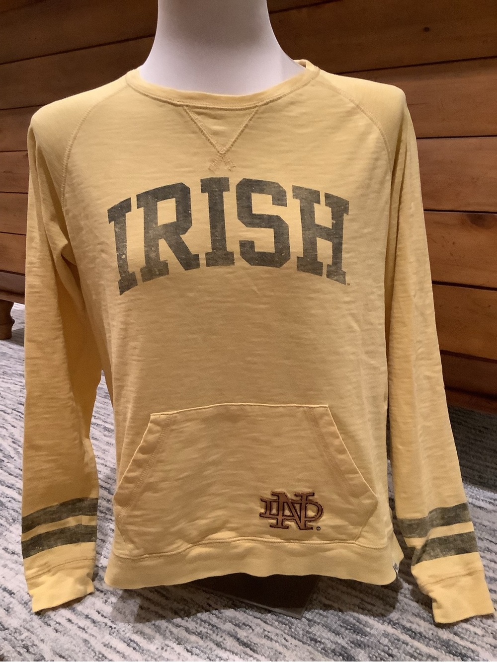 Vintage Yellow 'Irish' Crewneck Sweatshirt- Classic Collegiate Style